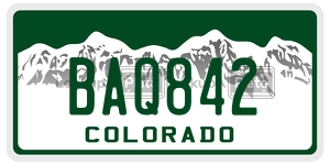 BAQ842  license plate in CO