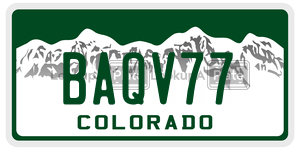 BAQV77  license plate in CO