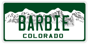BARBIE license plate in Colorado