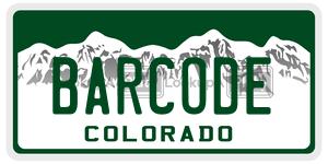 BARCODE  license plate in CO