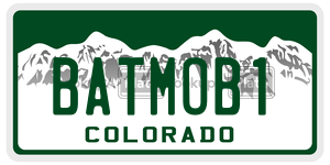 BATMOB1  license plate in CO