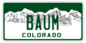 BAUM  license plate in CO