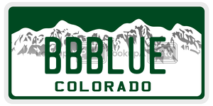 BBBLUE  license plate in CO