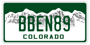 BBEN89  license plate in CO