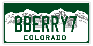 BBERRY7  license plate in CO