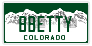 BBETTY license plate in Colorado