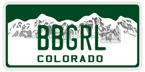 BBGRL  license plate in CO