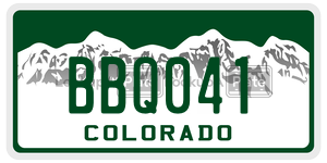 BBQ041  license plate in CO