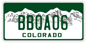 BBQA06  license plate in CO