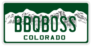 BBQBOSS  license plate in CO