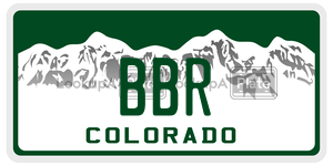 BBR  license plate in CO
