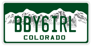 BBY6IRL  license plate in CO