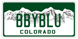 BBYBLU  license plate in CO