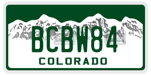 BCBW84  license plate in CO