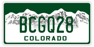 BCGQ28  license plate in CO