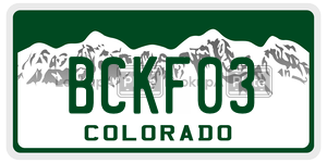 BCKF03 license plate in Colorado