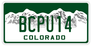 BCPU14  license plate in CO