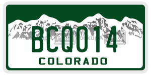 BCQ014  license plate in CO