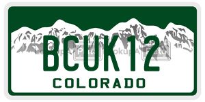 BCUK12  license plate in CO