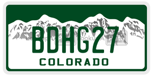 BDHG27  license plate in CO