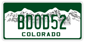 BDOD52 license plate in Colorado