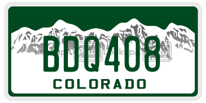 BDQ408  license plate in CO