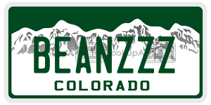BEANZZZ  license plate in CO