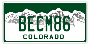 BECM86  license plate in CO