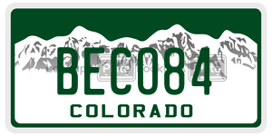 BECO84  license plate in CO