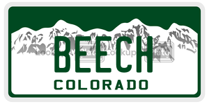 BEECH license plate in Colorado