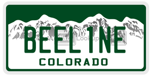 BEEL1NE  license plate in CO
