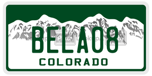 BELA08  license plate in CO