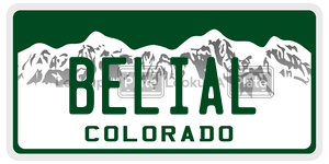 BELIAL  license plate in CO