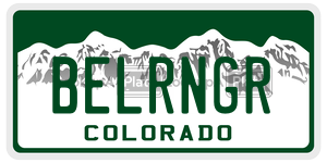 BELRNGR  license plate in CO