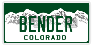 BENDER  license plate in CO