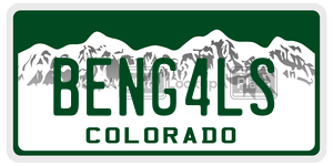 BENG4LS  license plate in CO