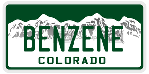 BENZENE  license plate in CO