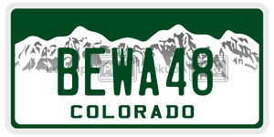 BEWA48  license plate in CO