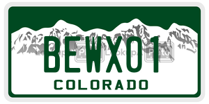 BEWX01  license plate in CO