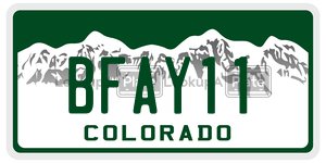 BFAY11  license plate in CO