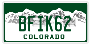 BFIK62  license plate in CO