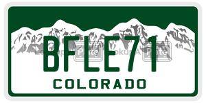 BFLE71  license plate in CO