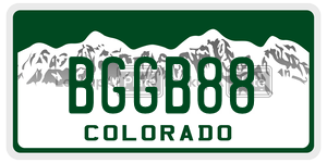 BGGB88 license plate in Colorado