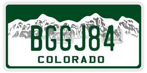 BGGJ84  license plate in CO