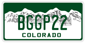 BGGP22  license plate in CO