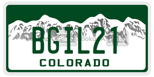 BGIL21  license plate in CO
