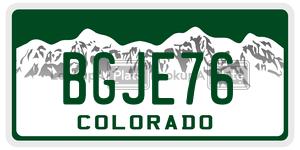 BGJE76  license plate in CO