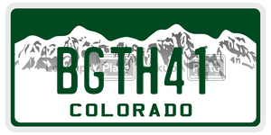 BGTH41  license plate in CO