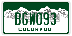BGW093  license plate in CO