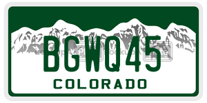 BGWQ45  license plate in CO